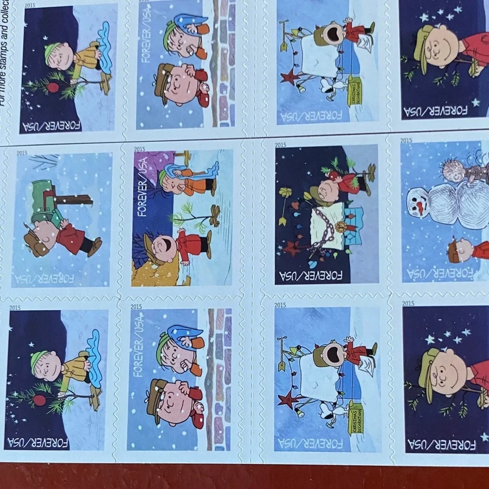Charlie Brown Christmas Postage Stamps 5 books